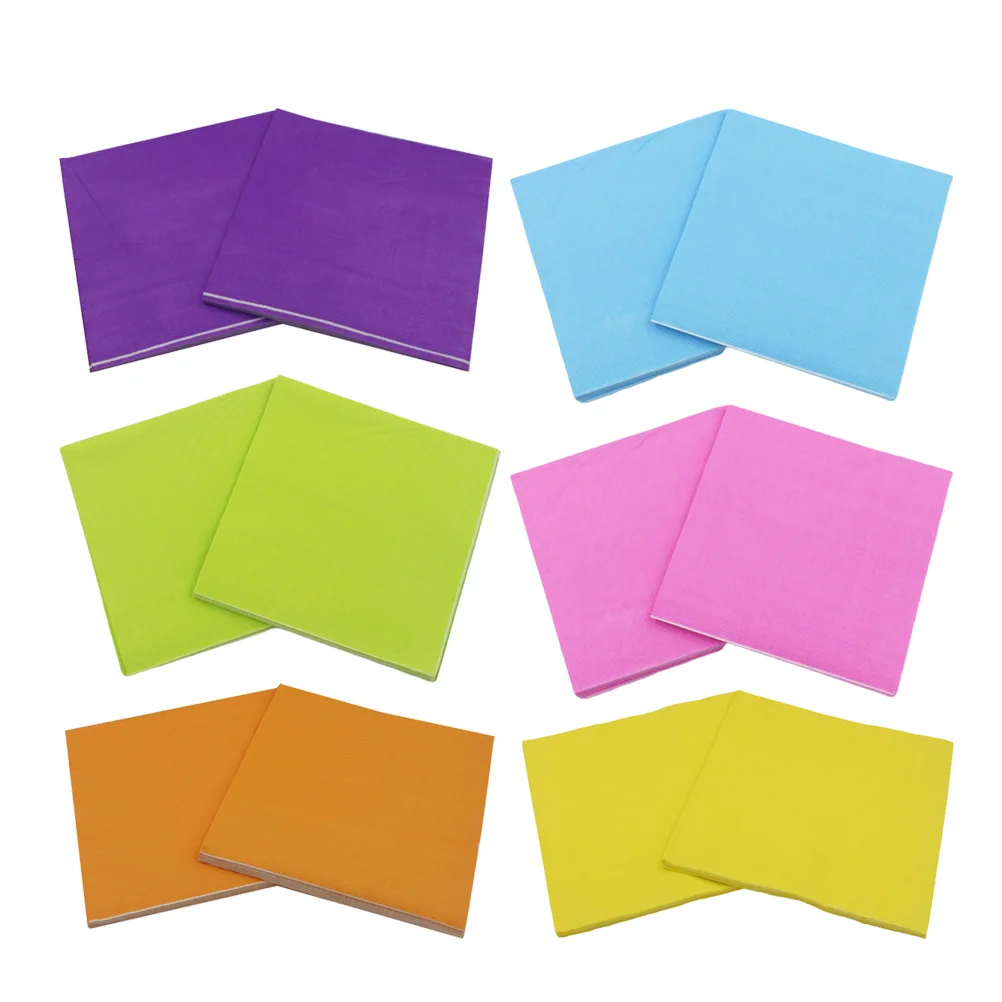 

Solid Color Napkins 100% Wood Pulp Paper Tissues For Wedding Party Dinner Event Absorbent Durable Party Napkins