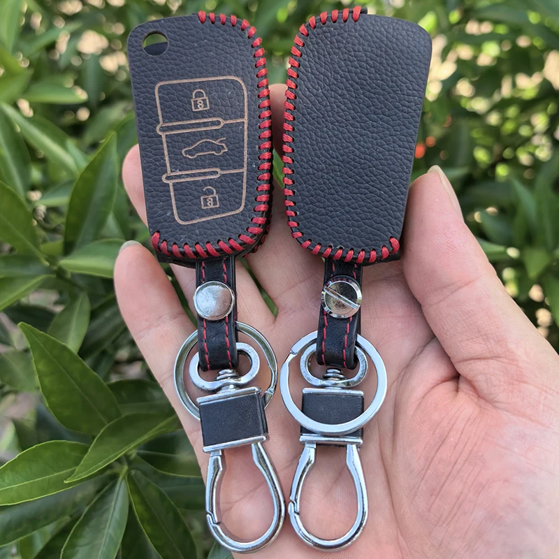 Hot Sale Super Quality 100% Leather Key Cover Case for Audi Q3 Q5 Sline A3 A5 A6 C5 A4 B6 B7 B8 TT 80 S6 C6 Auto Accessories