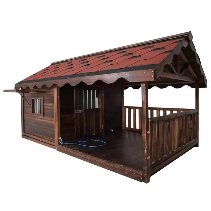 Outdoor dog house Solid wood waterproof large dog golden hair nest Rainproof house Pet