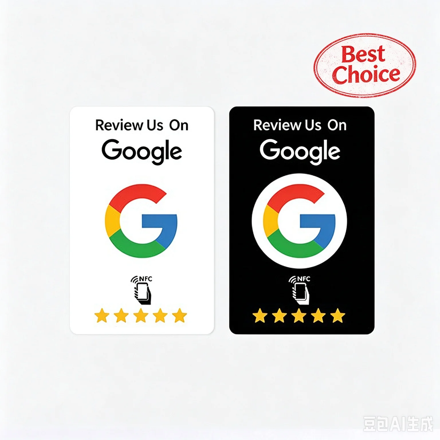 50PCS RFID Card Front Back AB Side Reusable Review Tap Card Google NFC Card Review Us on Google Tap Card Enhances SEO Saves Time