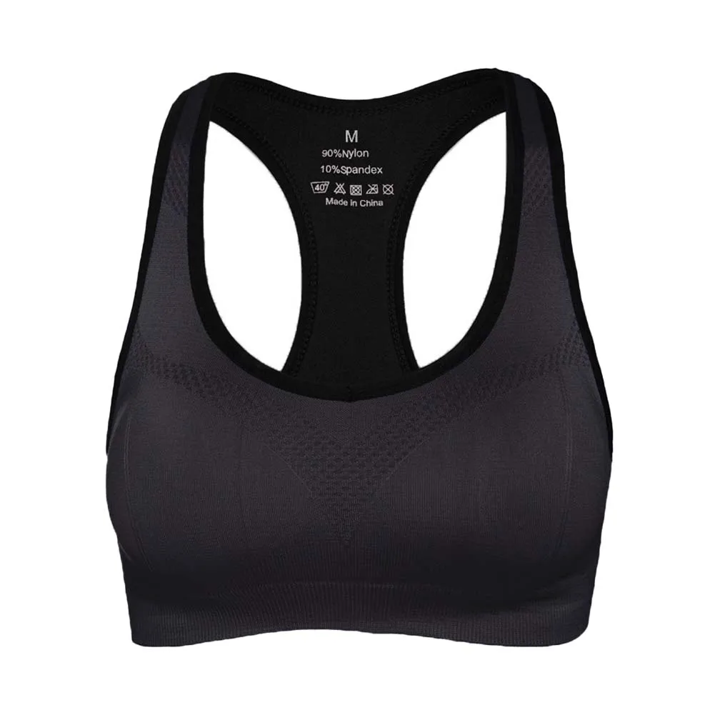 

Black Steel Ring Free Tank Top Sports Bra High Strength Shockproof Running Yoga Fitness Sports Bra -1 piece