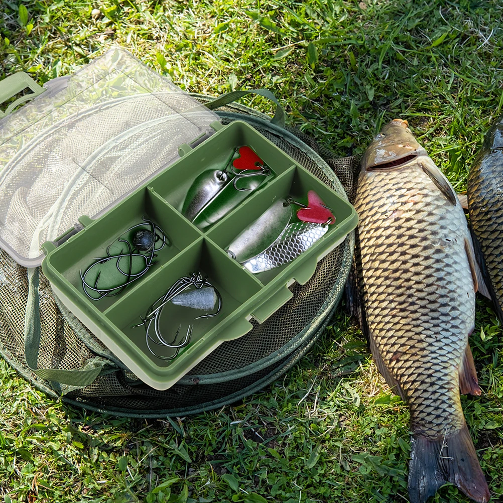 

2pcs Fishing Tackle Boxes Bait Containers Durable Portable Fishing Accessories Organizer Hook Case Pp Material