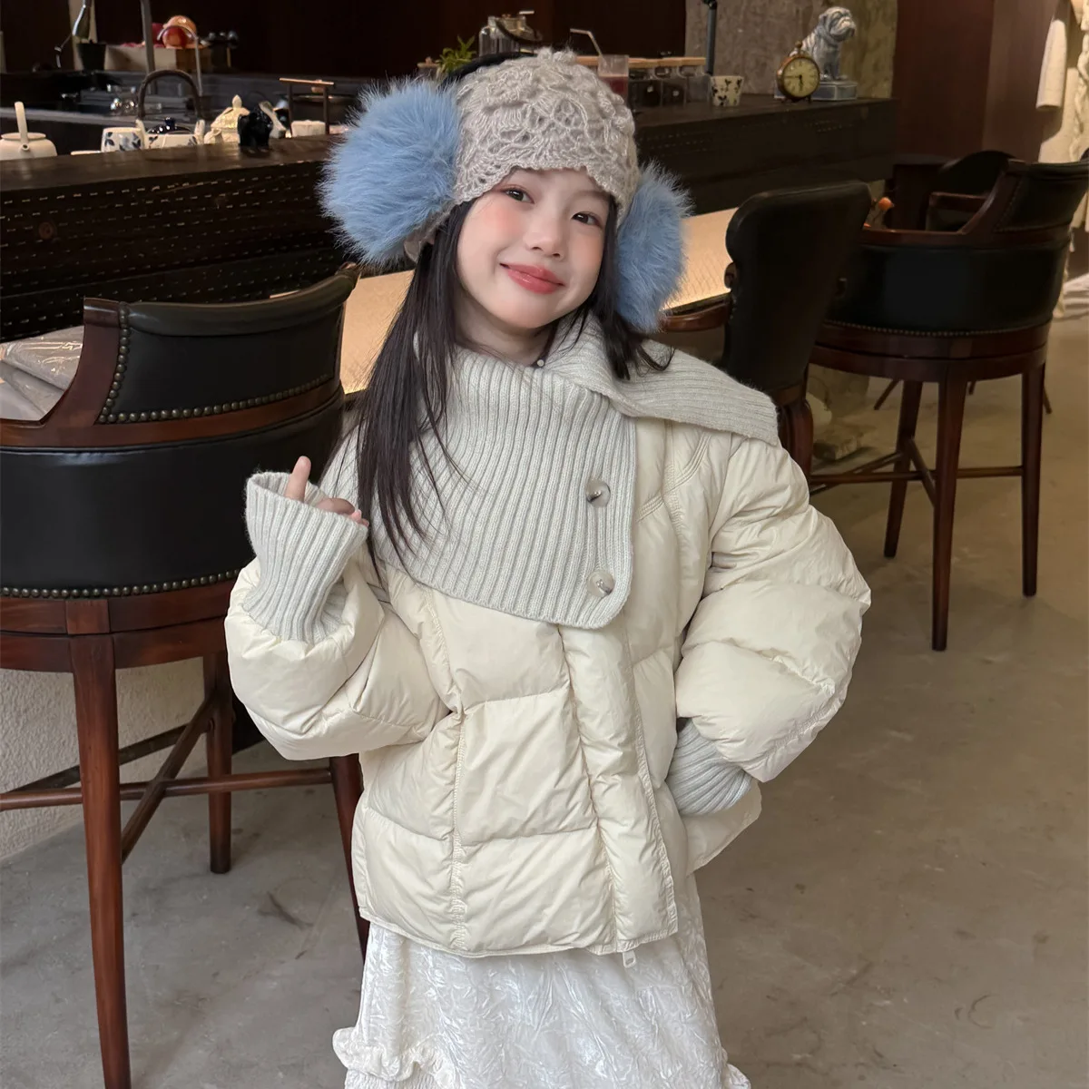 

2025 Autumn New Light Luxury Fashion Sweater Lapel Down Jacket Comfortable Casual Jacket Boutique Clothing