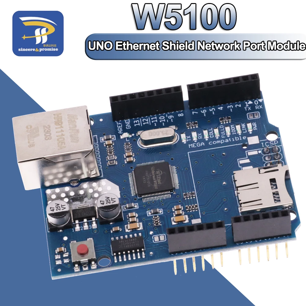 UNO Ethernet Shield Wiznet W5100 R3 Mega2560 1280 328 Extension Development Board FOR Arduino Micro SD Card Network Port Module