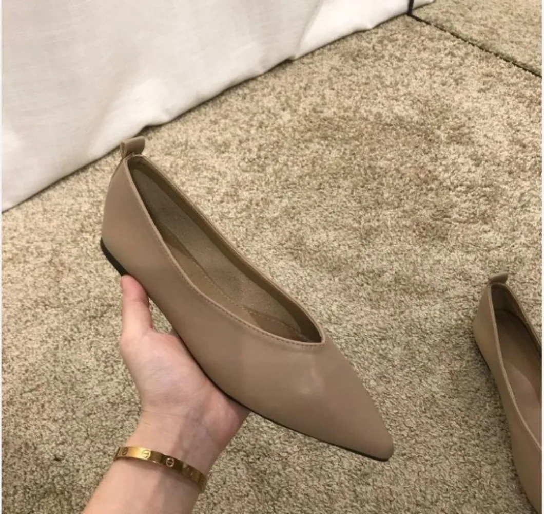 

2025 Весна и осень Маленькие размеры 31 32 33 Туфли с острым носком Мягкая подошва Мягкие кожаные туфли на плоской подошве Женские большие размеры 42-45