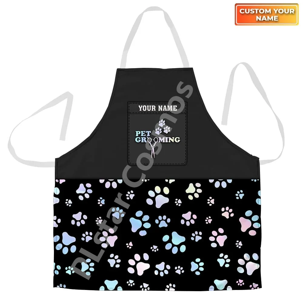 Dog Groomer Apron Grooming Dog Pattern Apron Custom You Name 3D All Over Printed Apron