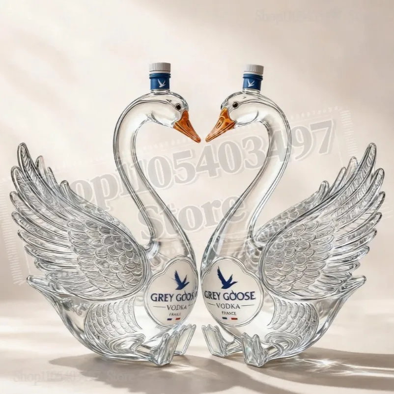 Decantador con Forma de Ganso Grey Goose Edición Aniversario 2026, Botella de Vodka de Vidrio Esmerilado, Artículo de Barra Coleccionable Único