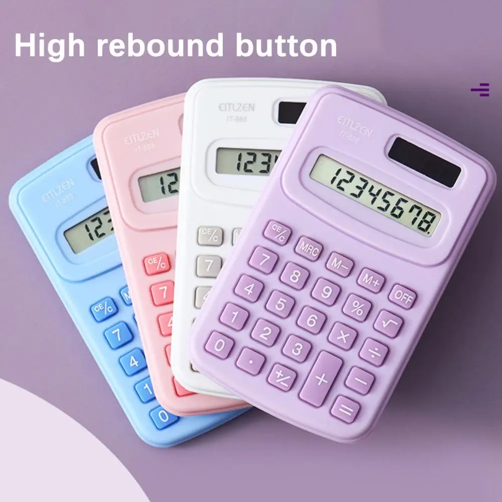 Desktop Calculator Battery Operated 8 Digits Large LCD Display Professional Portable Student Finance Calculator Office Supplies