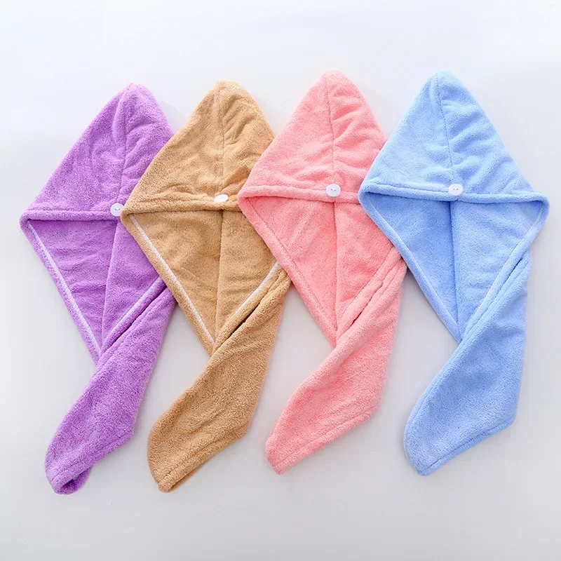 Towel Women Adult Bathroom Absorbent Quick-Drying Bath Thicker Shower Long Curly Hair Cap Microfiber Dry Head Hair Towel