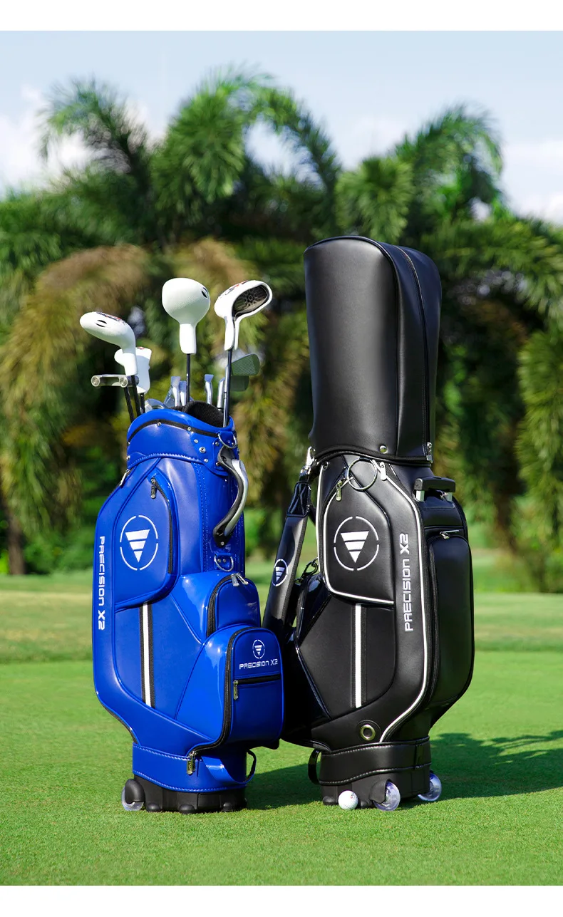 PGM Golf Standard  Bag Unisex  Professional Leather PU Waterproof Golf Cart Club Airbag Large  Capacity Package with Wheel QB029