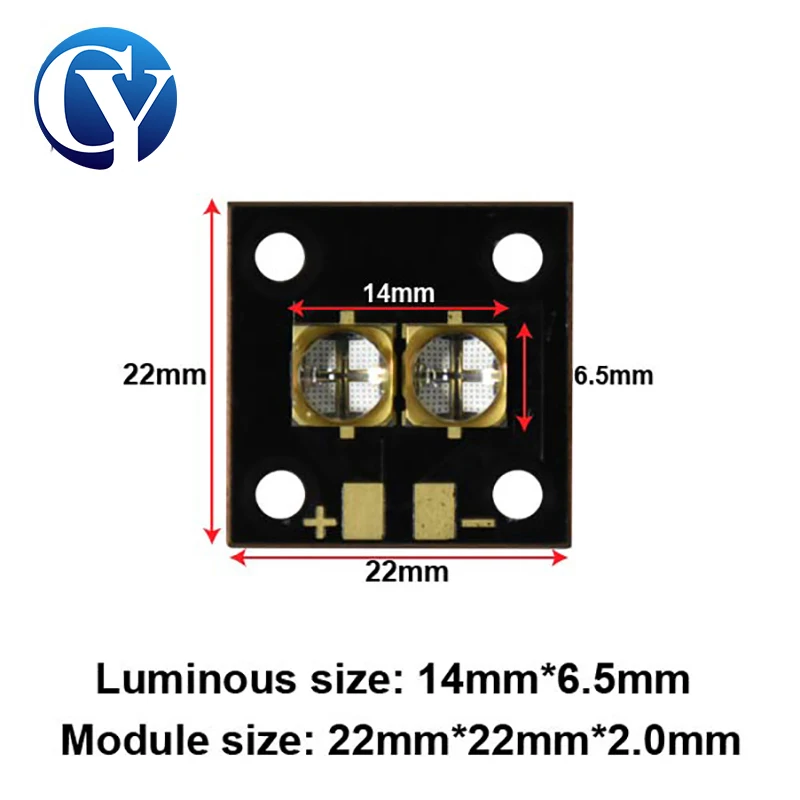 Printer UV LED Module 20W  Curing 365nm 385nm Light Quartz Lens Lamp Beads