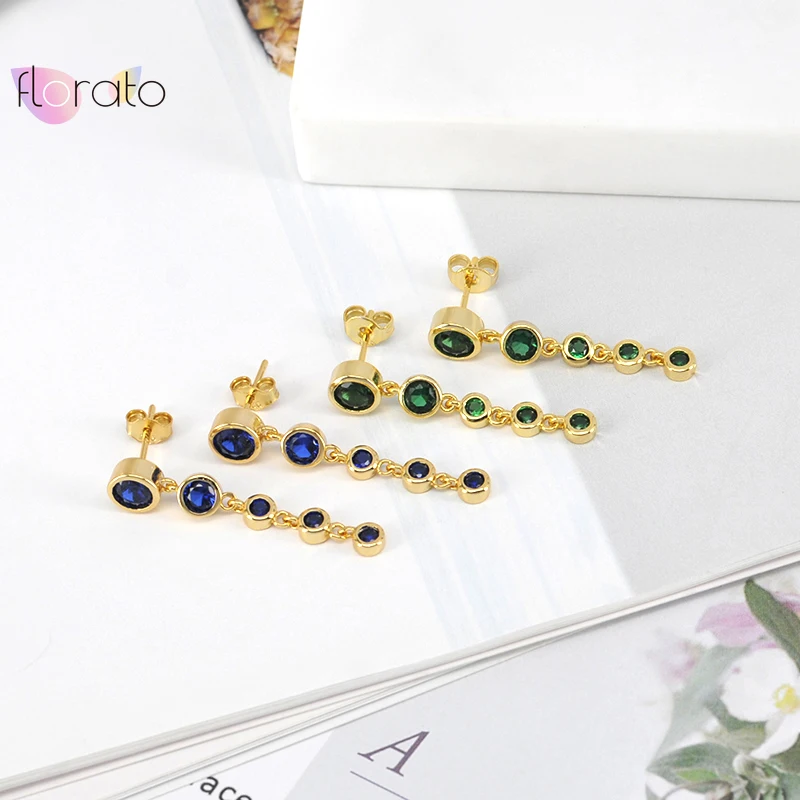 925 Sterling Silver Ear Needle Water Droplets Stud Earrings for Women Exquisite 7 Color Crystal Pendant Earrings Fashion Jewelry - Image 5