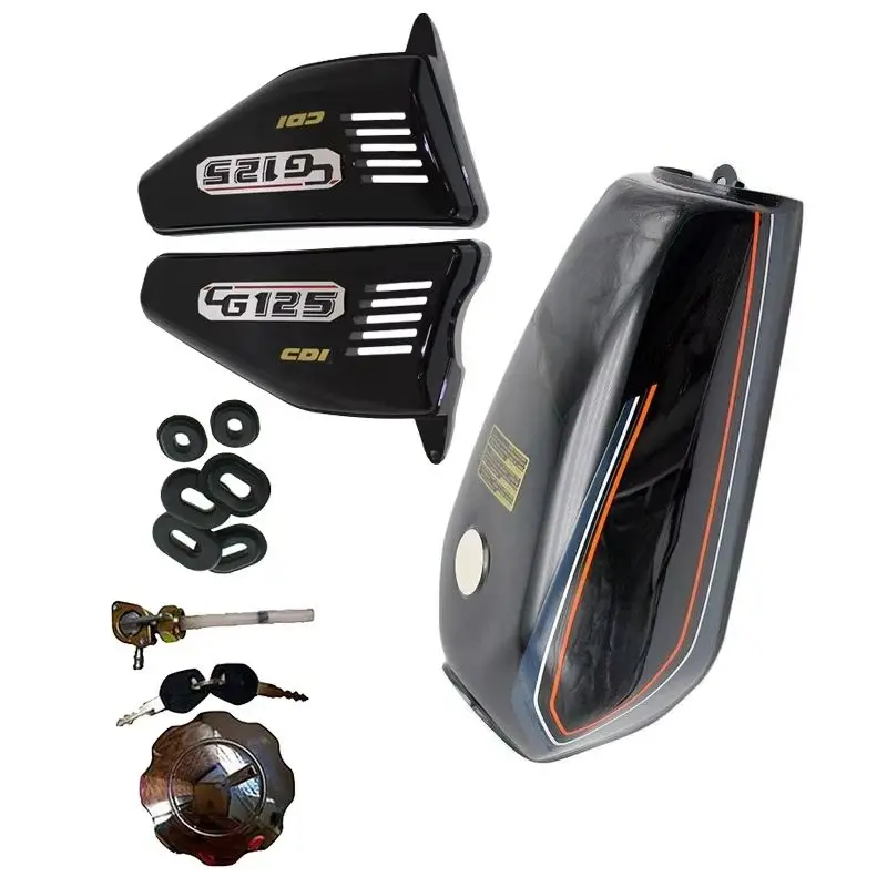 

Motorcycle Fuel Tank or Honda Lifan Loncin Qjmotor Dayun Haojin CG125 LF125 QJ125 LX125 Tank with Side Panels Tank Cap Fuel Tap