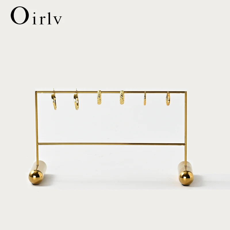 Metal Gold Earring Display Rack Necklace Ring Storage Rack Jewelry Rack 5 Layers T-shaped Jewelry Organizer Show Stand Holder