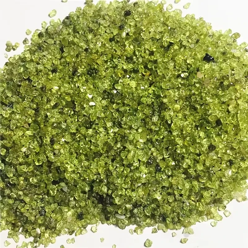 Natural Peridot Quartz Olivine Green Crystal Rock Chip Gravel Rough Raw Faux Gemstone for DIY Accessories, Crafts, and Garden De