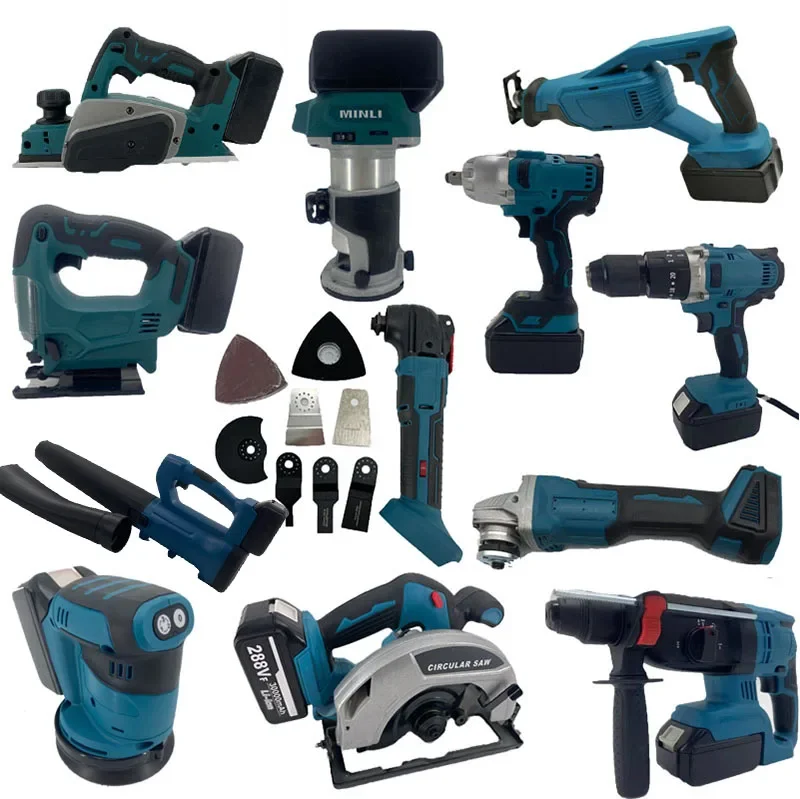 combo power tools 15 kits tool set electric hammer drill angle grinder cordless drill power set 11PCS power tools set