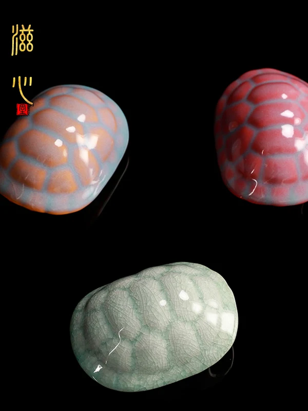 High-End Kiln Fortune Rich Party of Set Table Small Ornaments Gracked Glaze Supportable Ceramic Pet