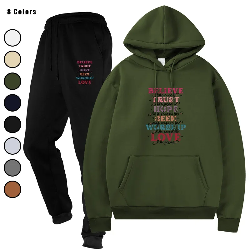 

Men's Two Pieces Sets Running Casual Fashion Hoodies + Pants Sports Suits