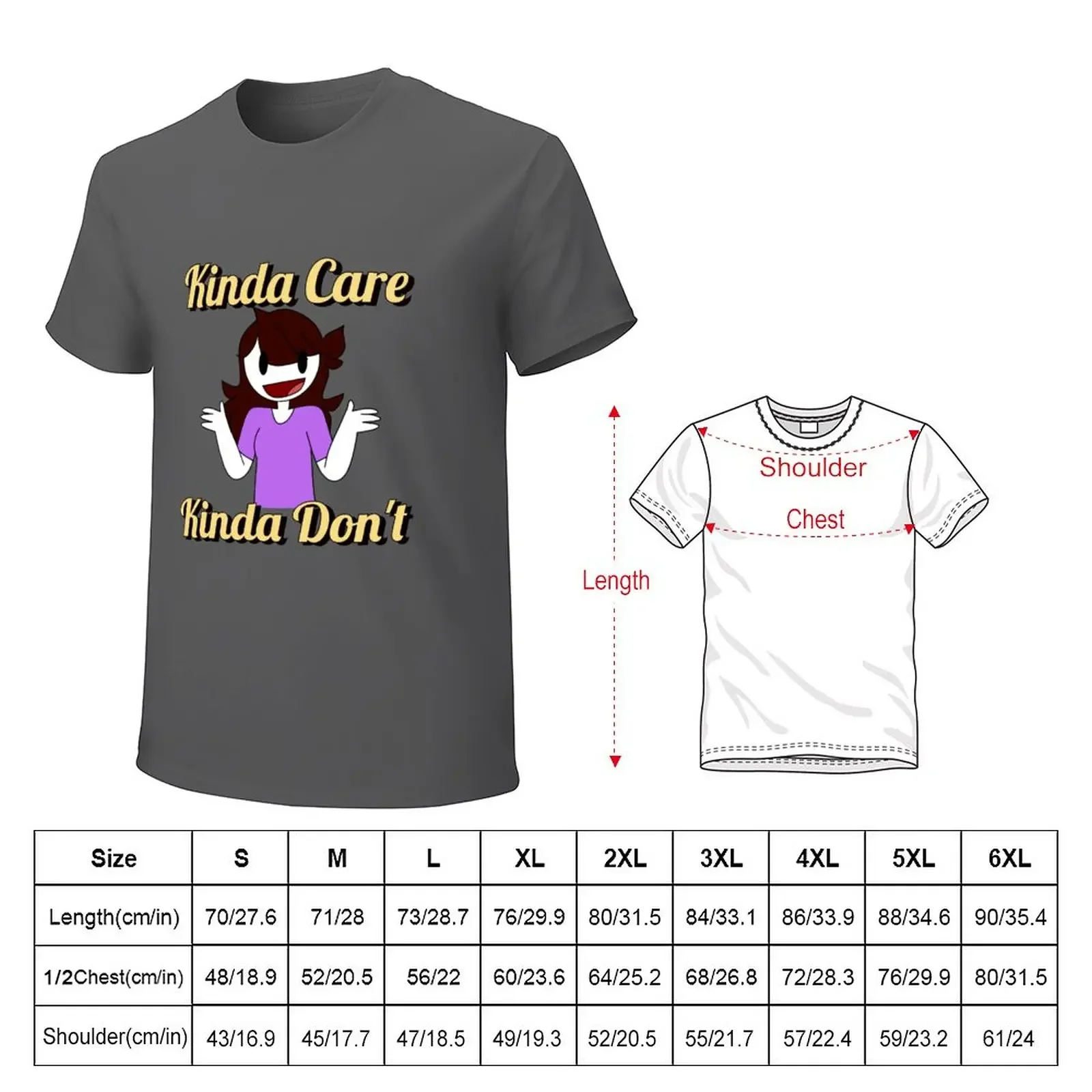 Jaiden Animations Kinda Care Kinda Don't T-Shirt aesthetic clothes plus sizes customs tshirts for men