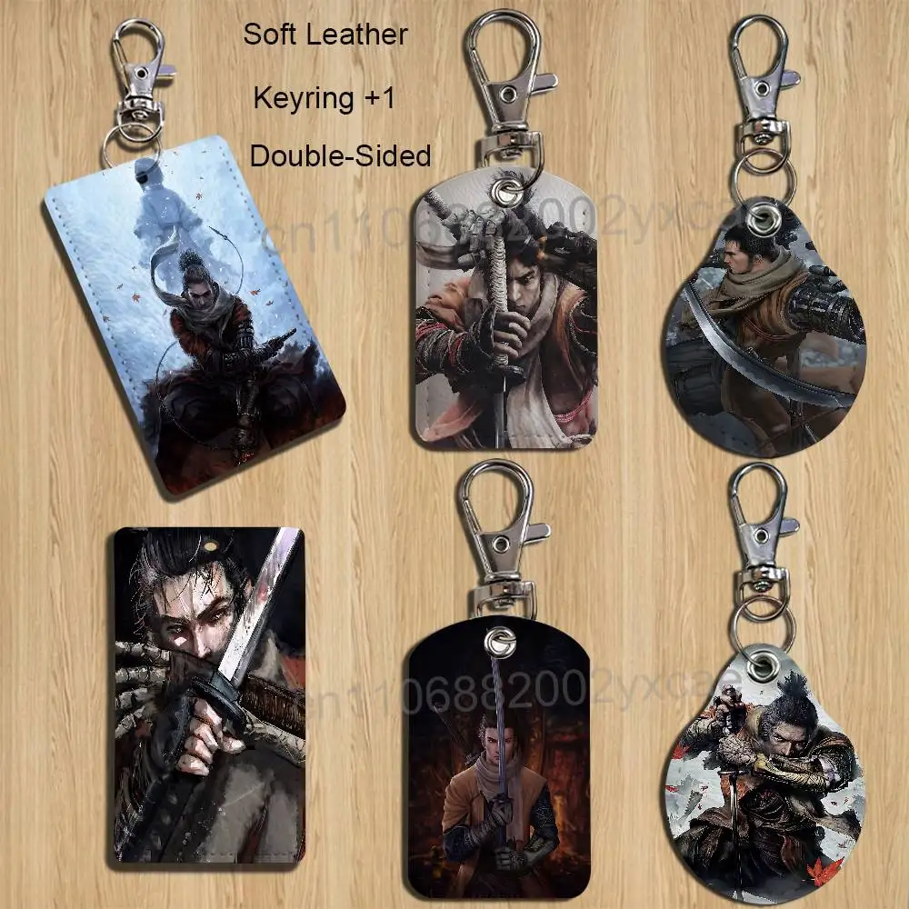 Ninja SEKIRO game Shadows Die Twice Card Holder Keychain Key Ring Door Lock Access Protective Case For Security Gift