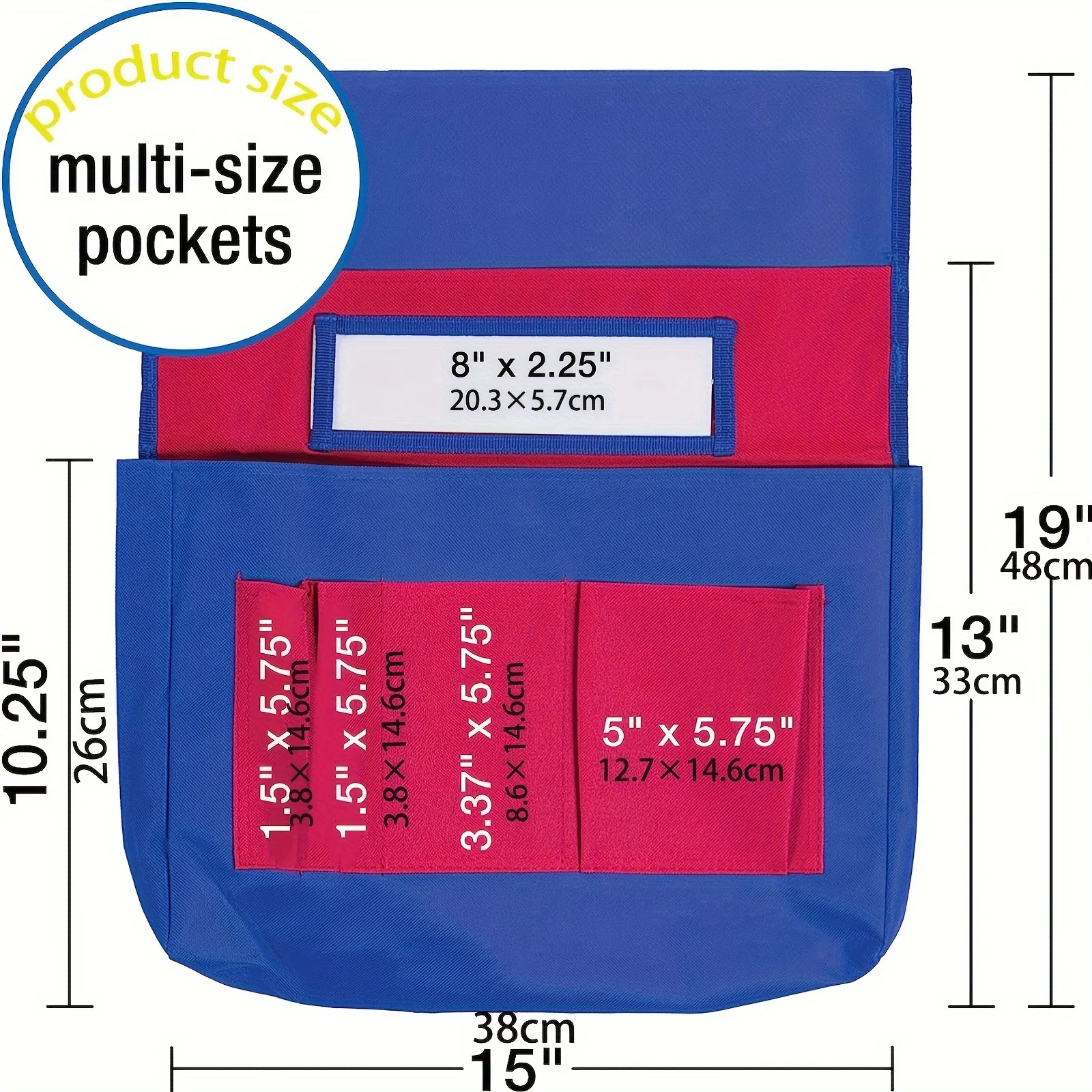 حقيبة معلقة خلفية للكرسي، حقيبة تخزين خلفية للكرسي مع جيب لبطاقة الاسم، حقيبة تخزين خلفية للكرسي، تخزين كيس مقعد كرسي الفصول الدراسية #2