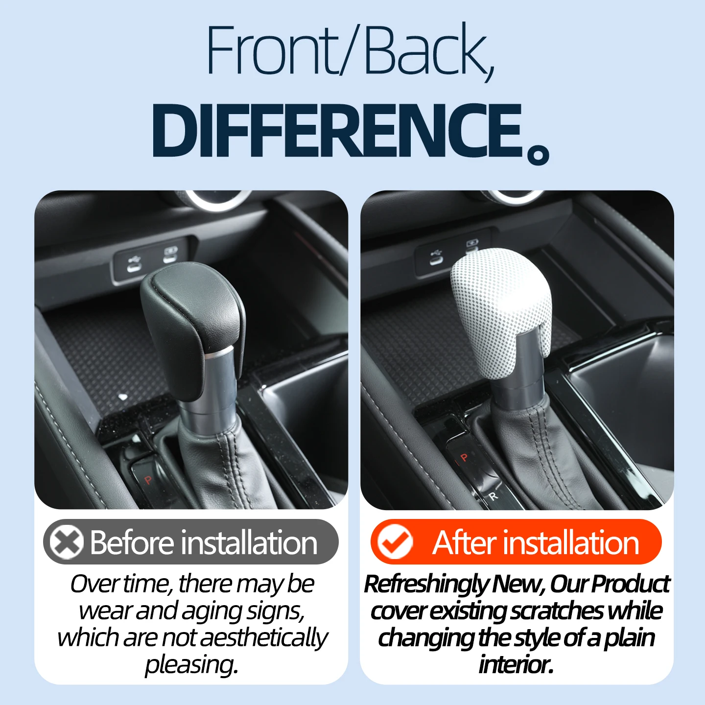 لهوندا أكورد 10th 11th Gen 2023 2024 2025 Accord 11 مقبض ناقل حركة السيارة غطاء رأس الترس اكسسوارات أسود #2