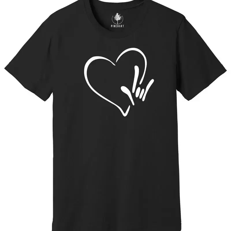 Sign Language I love You HearT T Shirt ASL American