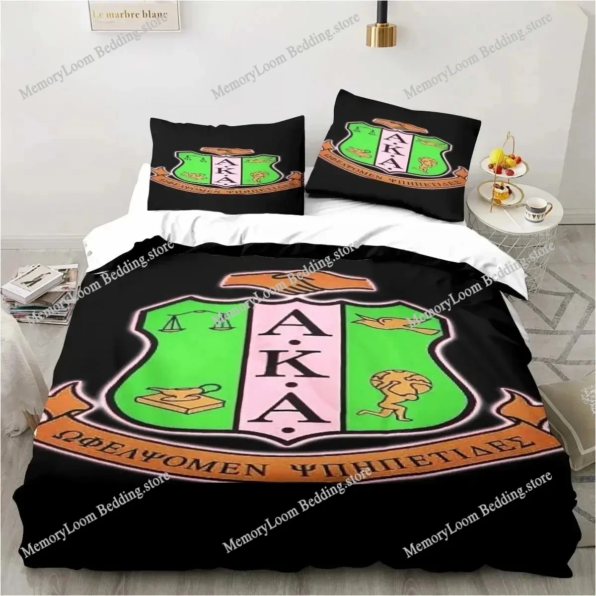 

3D Print Alpha Sorority Kappa Alpha AKA Bedding Set Single Twin Full Queen King Size Bed Set Aldult Bedroom Home Textileextile