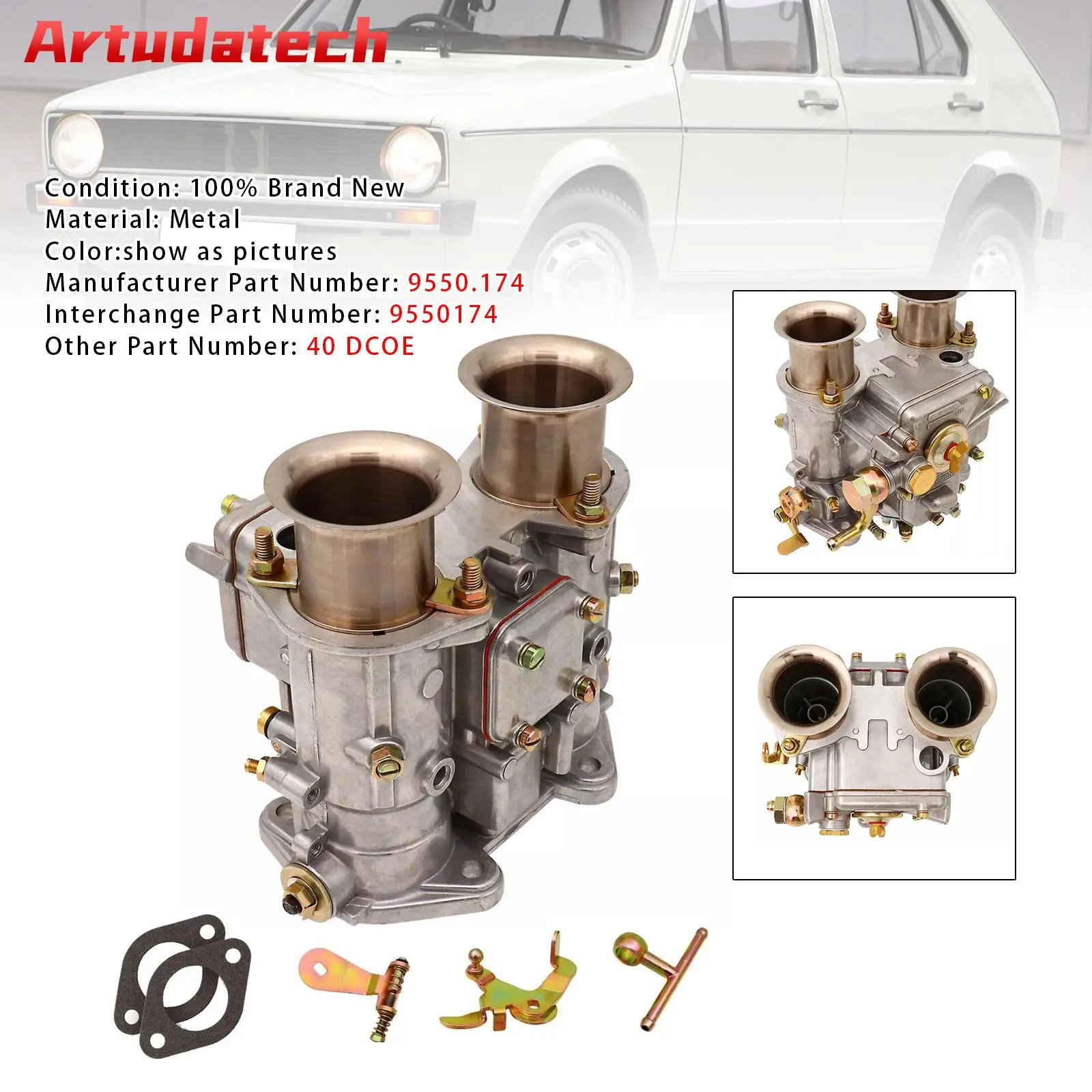 Carburador Artudatech 19550.174 para 40 DCOE Weber Acessórios para carro com estrangulamento duplo de alto desempenho