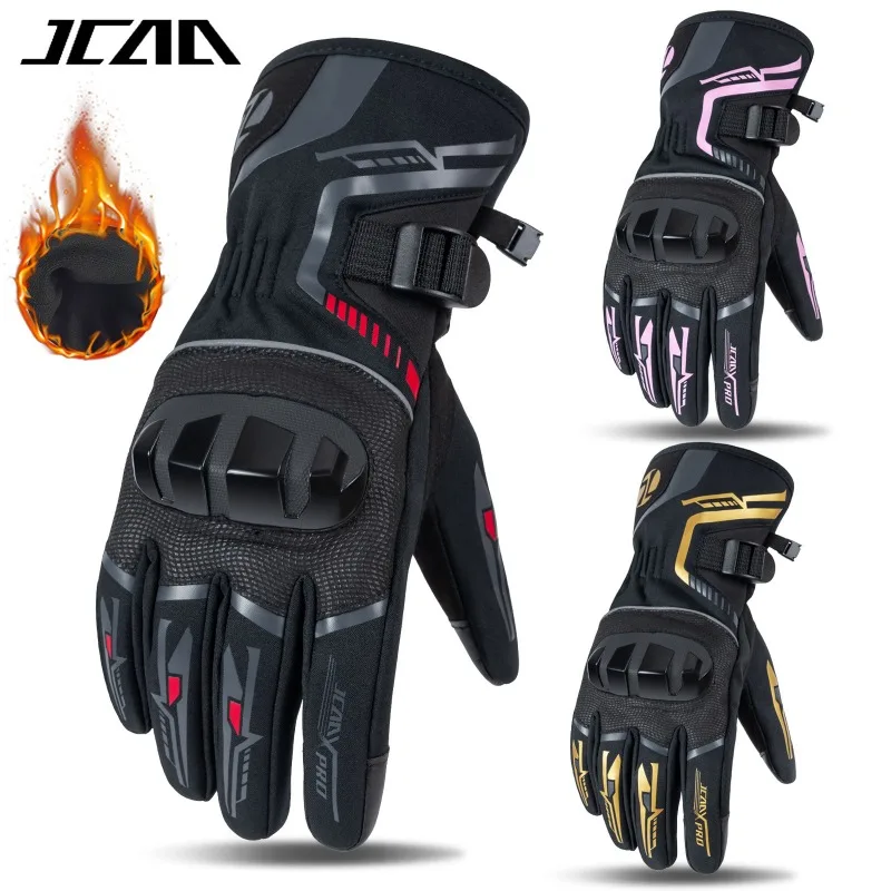 

Winter Motorcycle Gloves for Men Women Fleece Lined Waterproof Windproof Cold-Proof Anti-Fall Biker Protective Gear