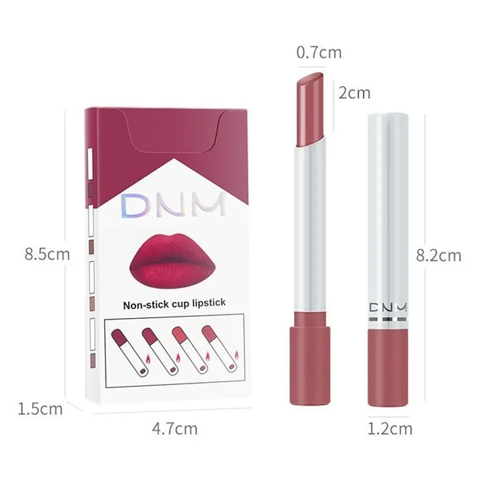 4PCS/Set Matte Lipstick Velvet Lip Gloss Temperature Change Long Lasting Non-stick Cup Shimmer Glitter Waterproof Makeup Party