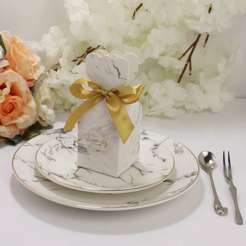 10 Stück Fischschwanz-Vase, Pralinenschachtel, Blumenmuster, Hochzeitstag, Geschenkbox, Verpackung, Box mit Band, Babyparty, Geburtstag, Party-Dekoration – Detail 13