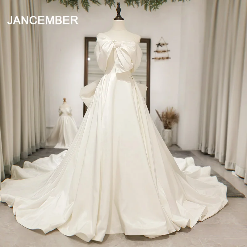 

Jancember New Strapless Wedding Dress Ball Gowns Bride Embroidery Wedding Dresses Lace Up Flower Dresses vestidos de novia