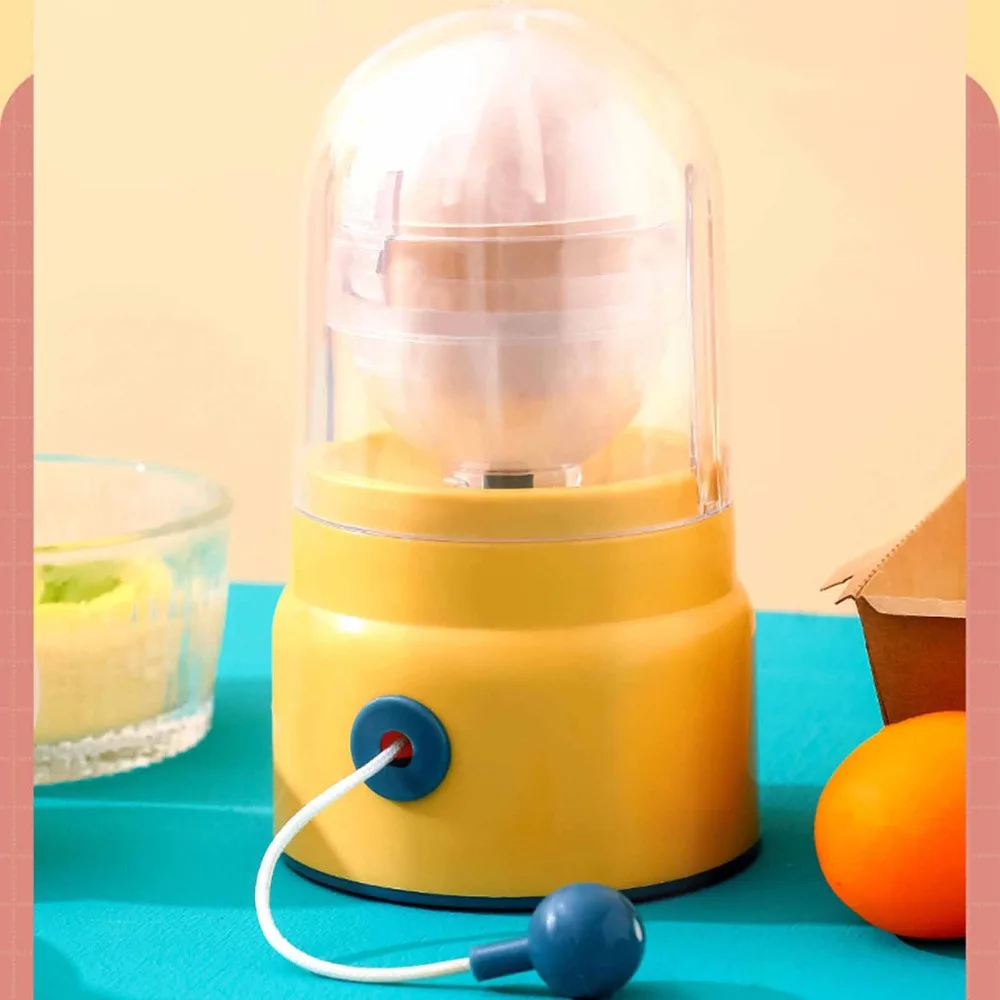 ABS PC Silicone Manual Egg Shaker Drop Resistant Yellow Pink Egg White and Yolk Mixer Portable Compact Design Egg Spinner