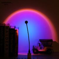 Tiktok  Rainbow Atmosphere Night Light Sunset Projection Lamp Sunrise Light For Bedroom Home Decora Background Wall Table Lamp