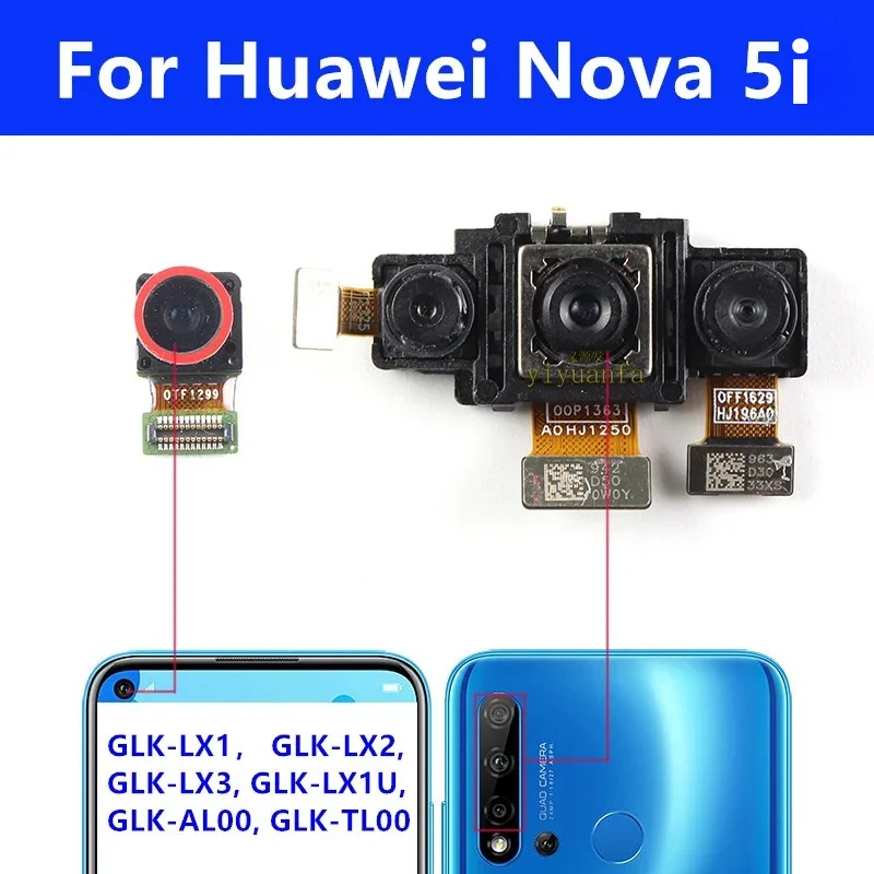 

Задняя передняя камера для Huawei Nova 5i, задняя большая камера, передняя часть, маленькая камера, гибкий ленточный кабель, запасные части