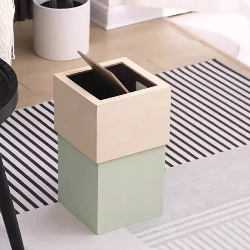 

Современная мусорная корзина с откидной крышкой, минималистичный контейнер для отходов для дома, спальни, креативный органайзер для рабочего места