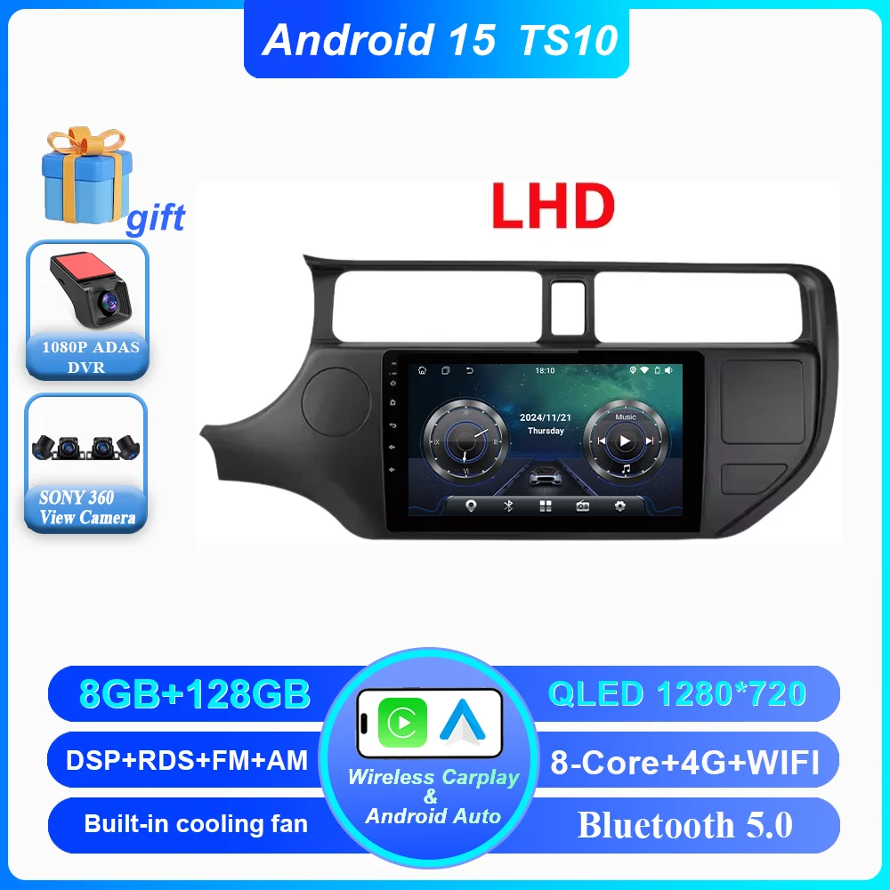 Android 16 autoradio voor KIA K3 RIO 2011 2012 2013 2014 2015 Carplay multimediaspeler stereo navigatie GPS 4G Wifi 2 Din