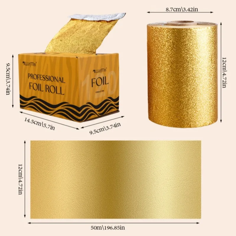 Hair Dye & Nail Art Foil Gift Box Set, Printed Embossed Aluminum Foil for Highlighting & Manicure, Salon & Home Use