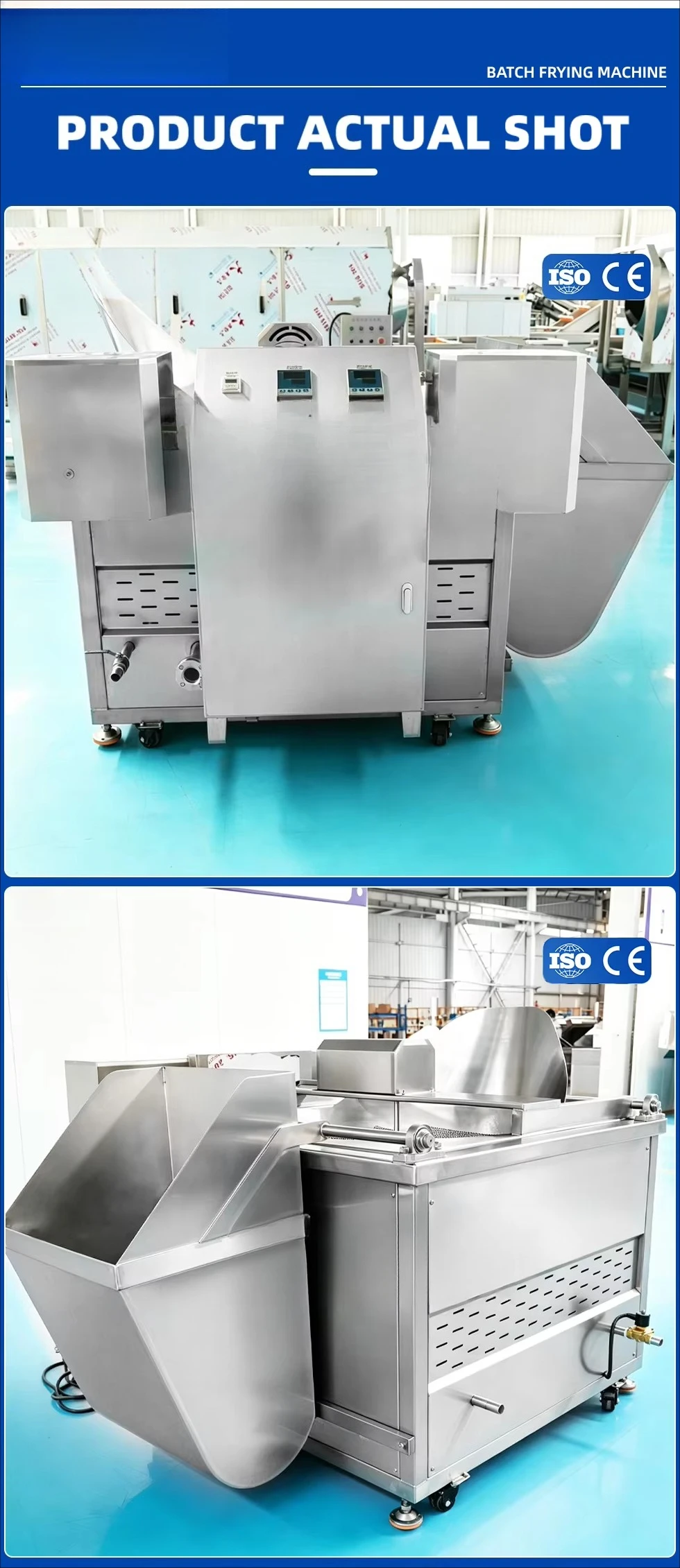 Automatic Cooking Fried Crispy Chicken Potato Fries Falafel Chips Fryer Batch Conveyor Groundnut Nut Deep Frying Machine - view 3