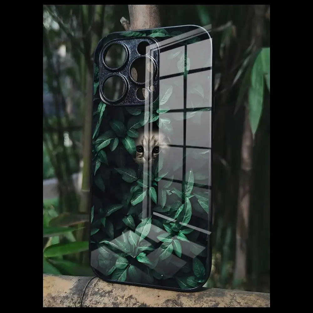 Cute Animal Cat For OPPO A 55 54 One Plus 8T 92s A93s A94 95 8 9 7 Pro FindX3 X5PRO RENO4 RENO7 Reno4se 5F 6Z Glass Cover