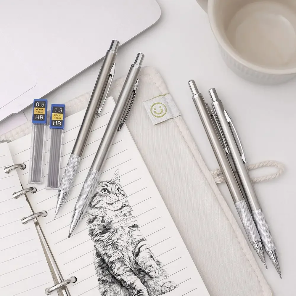 0.3/0.5/0.7/0.9/1.3/2.0/3.0MM Mechanical Pencil Metal Drawing Writing Tool Automatic Pencil Sketch Comics Design Movable Pencil