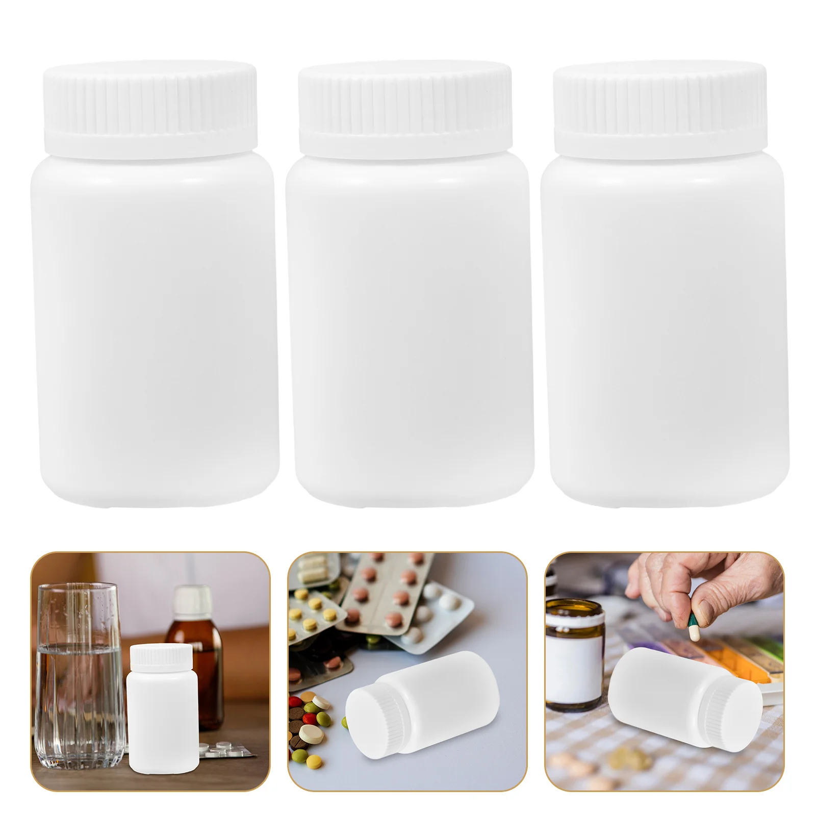 

20Pcs White 100Ml Sealed Sample Bottles Screw Cap Storage Organizer for Medicine Pills Capsules Fish Oil Travel Container