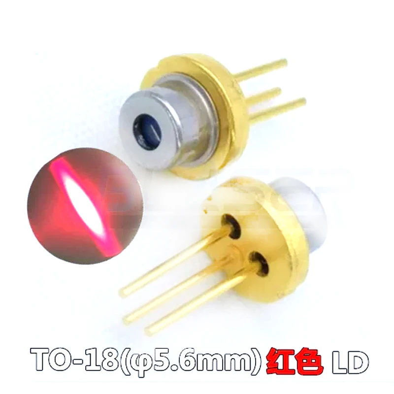 2pc 650nm 10mW Red 5.6 mm Laser Diode N-Type TO-18 LD