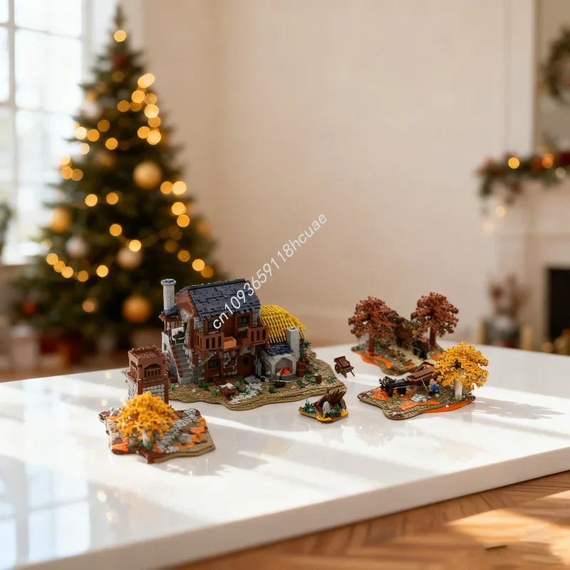 

Набор MOC «Средневековый город» из 6009 деталей: 5 моделей MOC, строительные блоки, игрушка-конструктор, архитектурная идея, развивающая игрушка, кирпичики, рождественский подарок, подарок на день рождения для детей