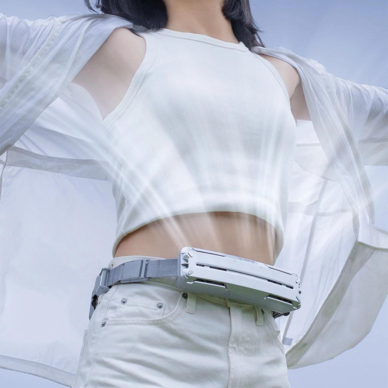 Portable Waist Fan Lightweight Powerful ABS Stylish Waist Cooling Fan USB Rechargeable Multi Speeds Adjustable for Running