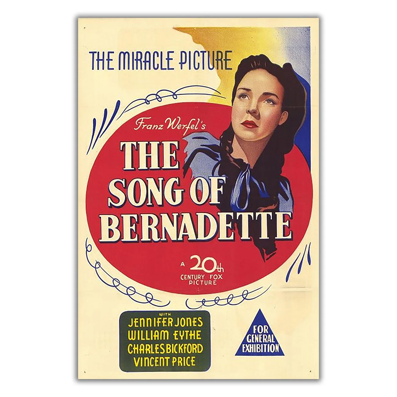 WM3353 The Song of Bernadette Classic Movie HD Silk Fabric Poster Art Decor Indoor Painting Gift