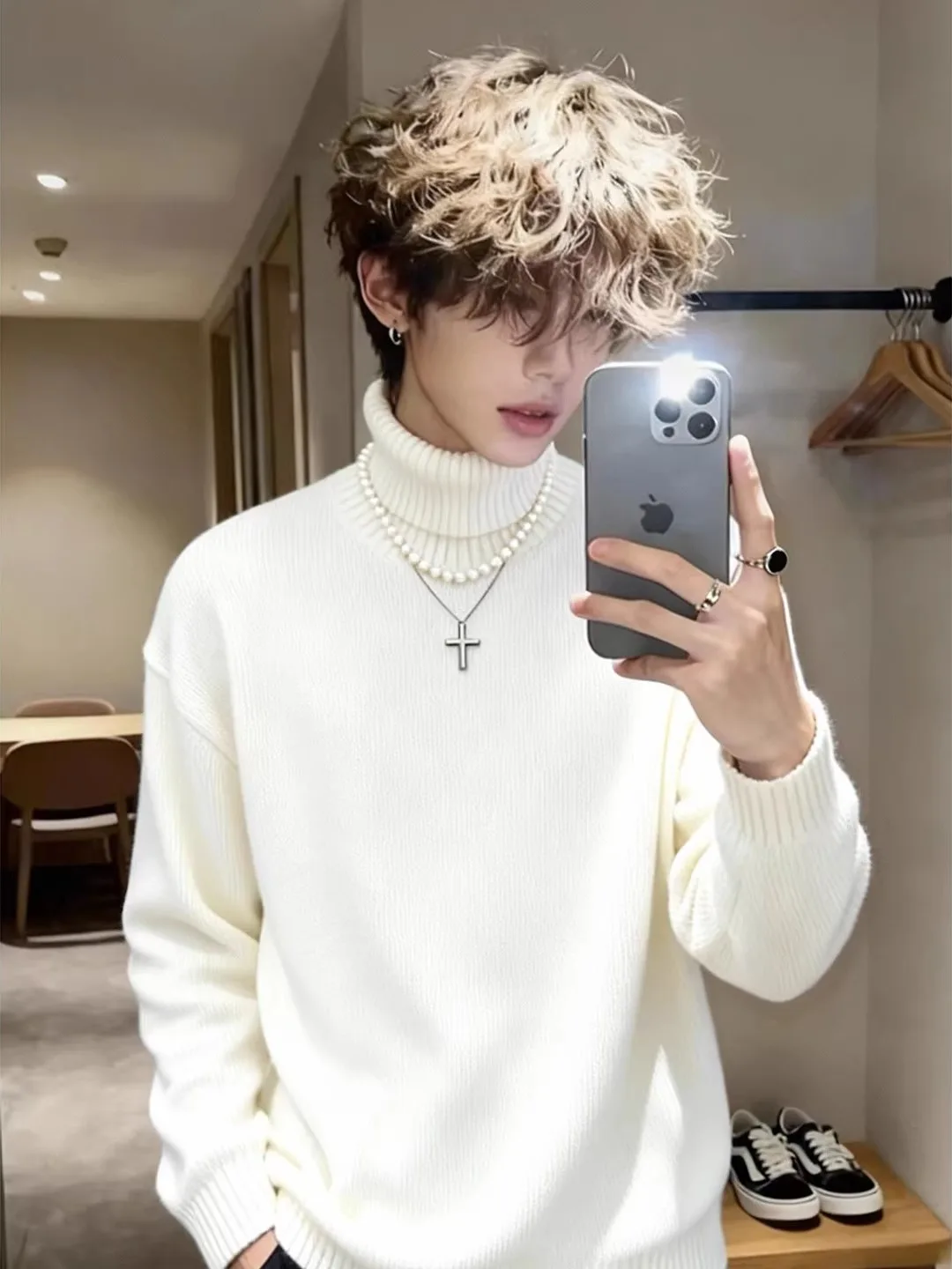 

Мужской зимний теплый свитер Cleanfit Thiened Fce с высоким воротником, вязаный, мягкий, уютный, для ношения под одеждой, молодежный, для прогулок