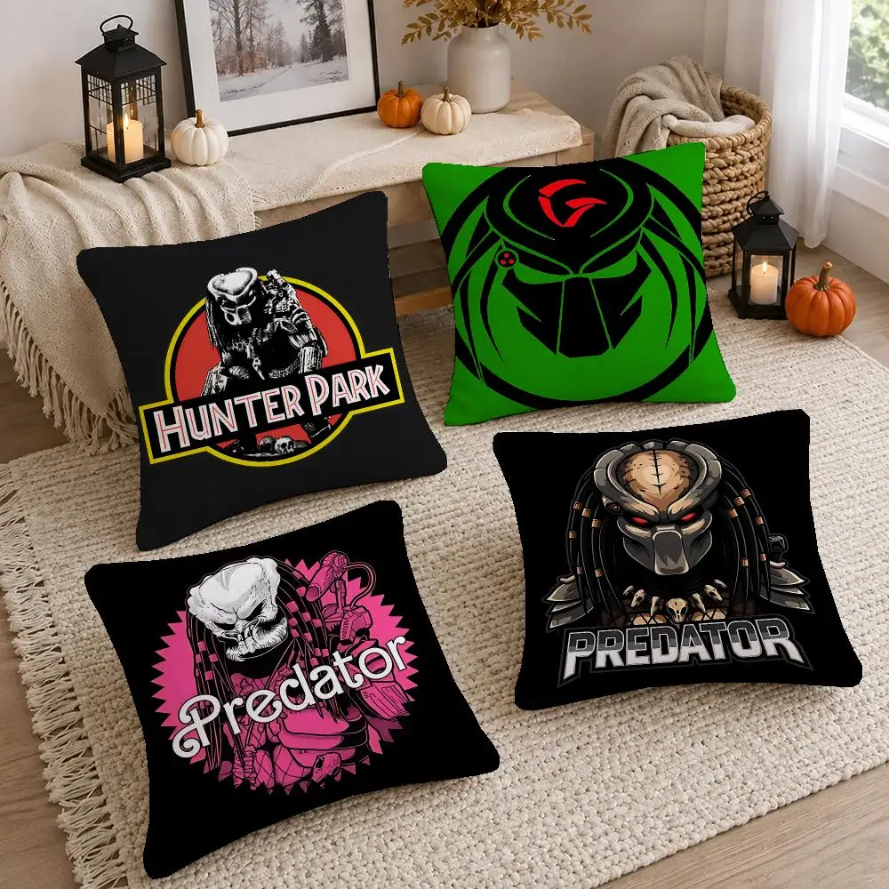 Action Movie Predator Cushion Cover Washable Short Plush Pillowcase, Wrinkle Resistant Cushion Cover for Bedroom Decor Gift