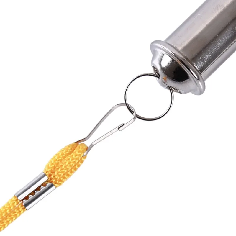 1Pcs Metal Whistle Travel Whistle Lifesaving Whistle Referee Sport Rugby Party Outdoor Whistle Training Yellow Lanyard